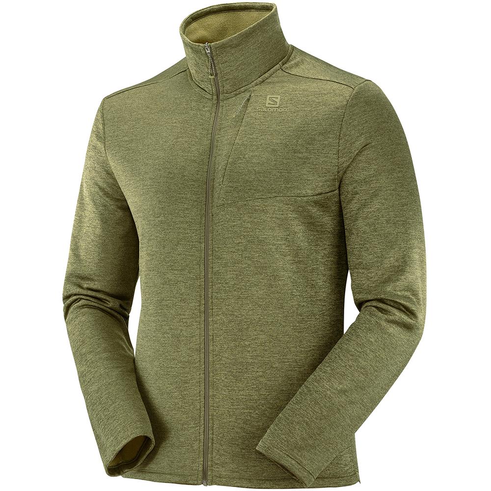 SALOMON TRANSITION FZ MID M Philippines - Men's Midlayers - Olive | 029357-XDB